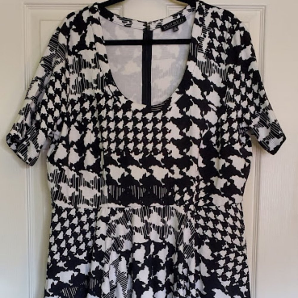 Vintage Eloquii Houndstooth Dress Size 22